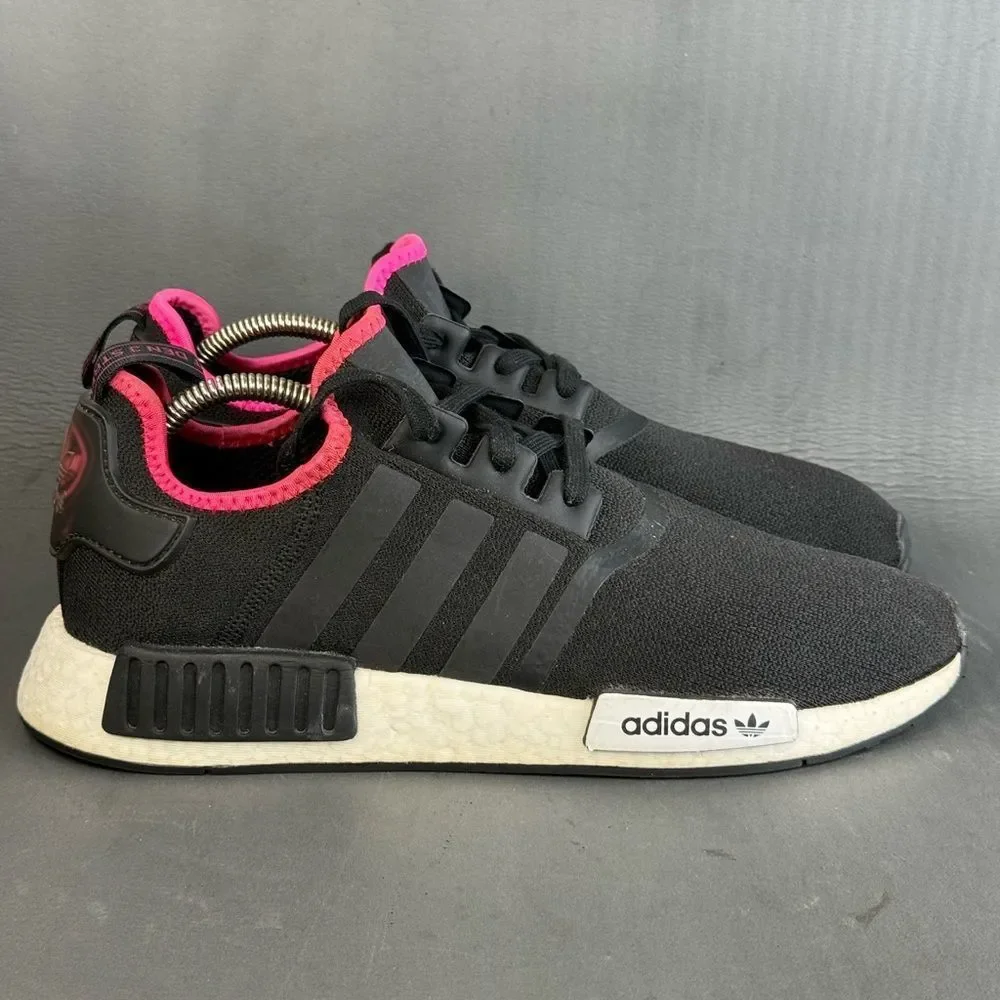 adidas NMD R1 Black Shock Pink athletic sneaker shoe men’s size 10.5